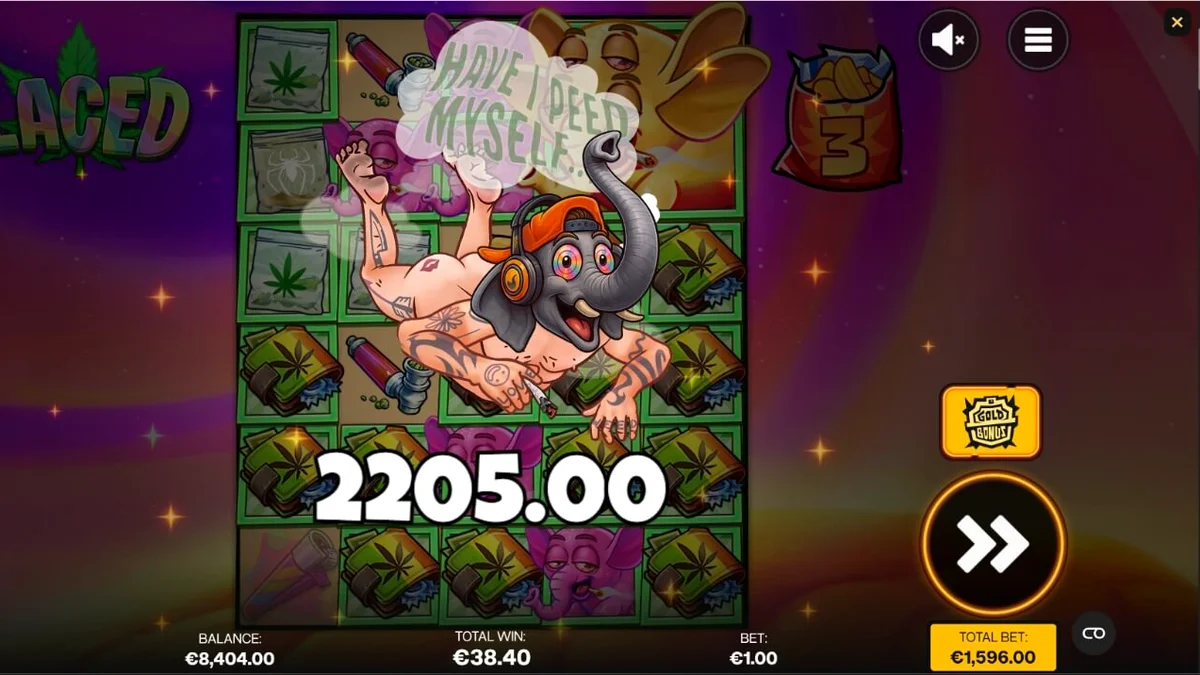 Interface do jogo de slot Laced com tema surrealista